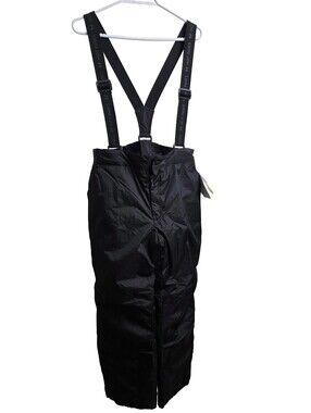 NWT Hot Paws Black Insulated Snow Pants with Suspender Straight Leg - size L